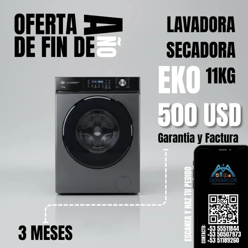 LAVADORA SECADORA AL VAPOR 11KG EKO (LHZ)