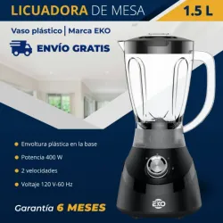 LICUADORA EKO VASO PLÁSTICO 1.5L (EKO-9028) (FAD)