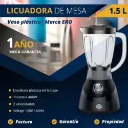 LICUADORA EKO VASO PLÁSTICO 1.5L (EKO-9028) (FAD)