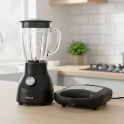 LICUADORA VASO DE CRISTAL MILEXUS + SANDWICHERA MILEXUS (VPT)