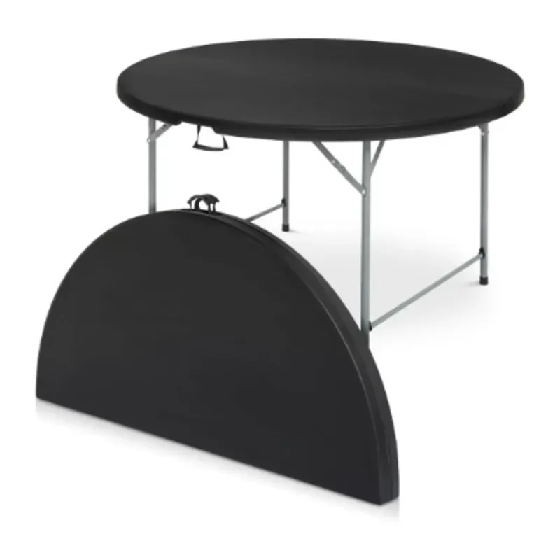 MESA PLEGABLE REDONDA NEGRA (SIN SILLAS) (VPT)