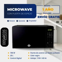 MICROONDAS 20 LITROS EFECTO ESPEJO EKO NEGRO (FAD)