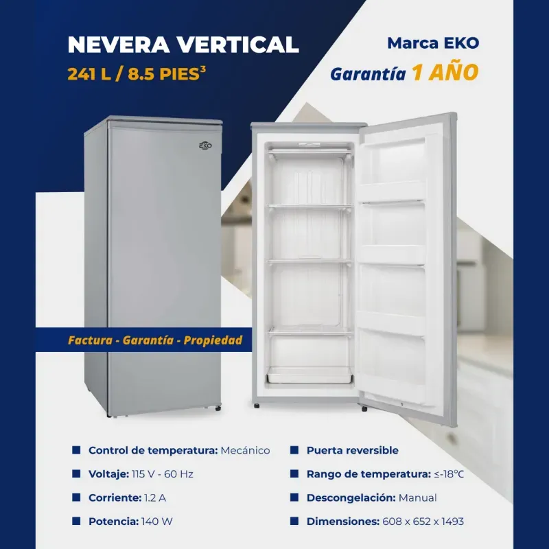 NEVERA 8.5 PIES VERTICAL EKO (FAD)