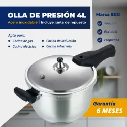 OLLA DE PRESIÓN 4L DE INDUCCIÓN + JUNTA EXTRA DE REGALO (FAD)