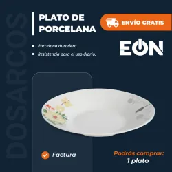 PLATO DE PORCELANA - FLOREADO (FAD)