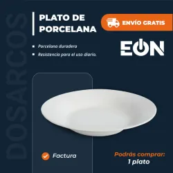 PLATO DE PORCELANA - BLANCO (FAD)