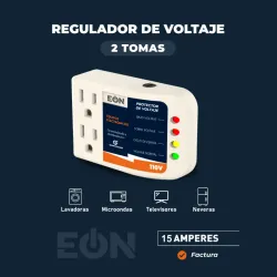 PROTECTOR DE VOLTAJE 110V 15A EÓN 2 TOMAS (FAD)