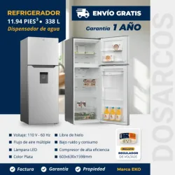 REFRIGERADOR 11.94 PIES CONGELACIÓN SECA CON DISPENSADOR EKO (FAD)