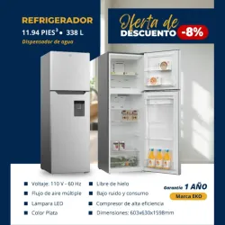 REFRIGERADOR 11.94 PIES CONGELACIÓN SECA CON DISPENSADOR EKO (FAD)