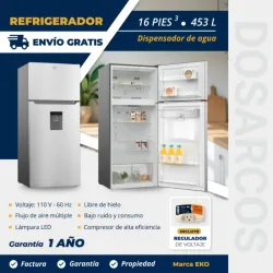REFRIGERADOR 16 PIES CONGELACIÓN SECA CON DISPENSADOR EKO (FAD)