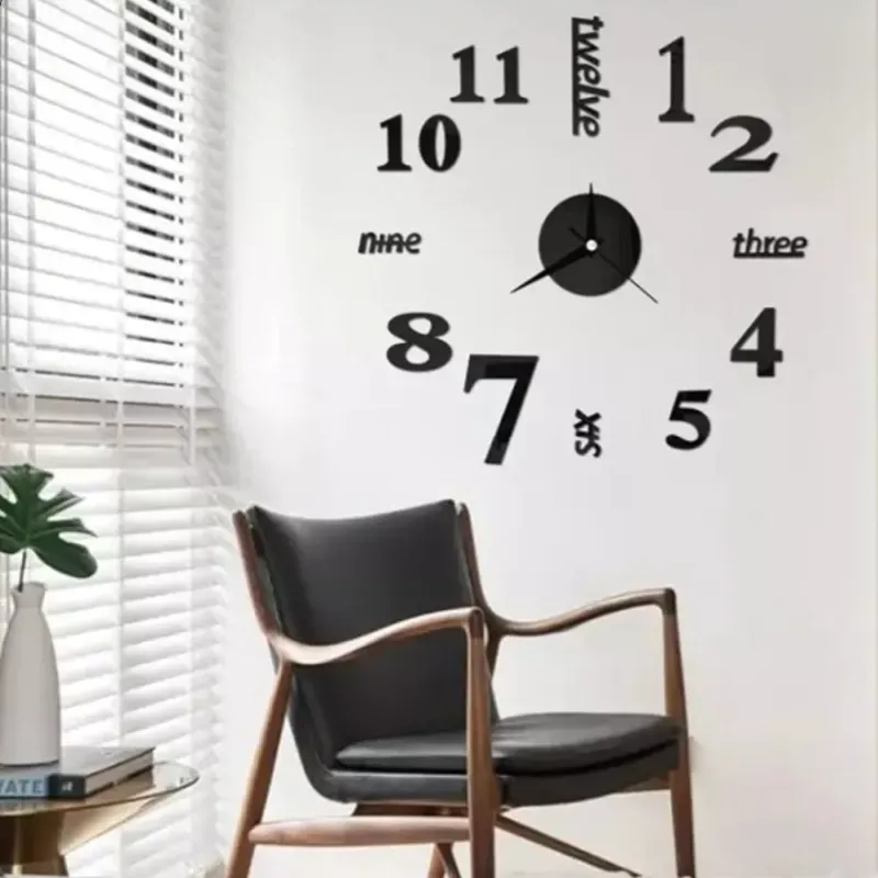RELOJ DE PARED 3D EN INGLÉS - 130 CM