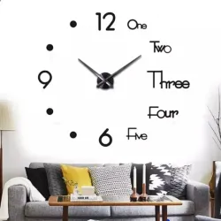 RELOJ DE PARED 3D NÚMEROS INGLÉS - 130 CM