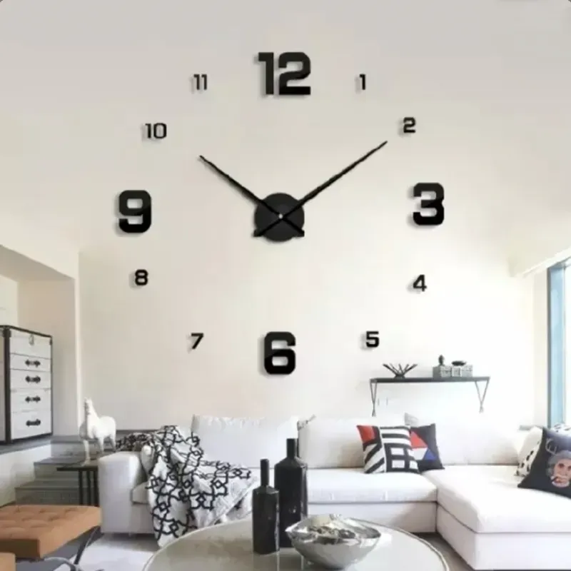 RELOJ DE PARED 3D NÚMEROS MIXTO - 150 CM
