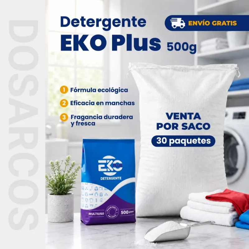 SACO DETERGENTE | 30 BOLSAS 500g - EKO PLUS (FAD)