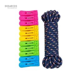 SET DE 12 PINZAS Y SOGA DE 7 METROS (VPT)
