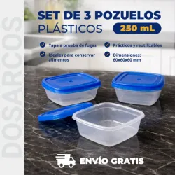 SET DE 3 POZUELOS PLÁSTICOS 250 ML (FAD)
