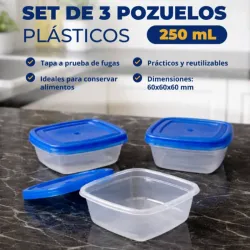 SET DE 3 POZUELOS PLÁSTICOS 250 ML (FAD)