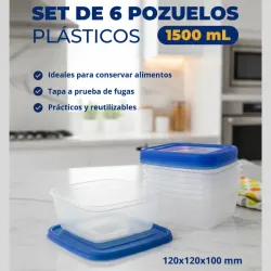 SET DE 6 POZUELOS PLÁSTICOS 1500 ML (FAD)
