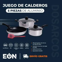 SET DE CALDEROS DE INDUCCIÓN 5 PIEZAS EÓN + ESPUMADERA (FAD)