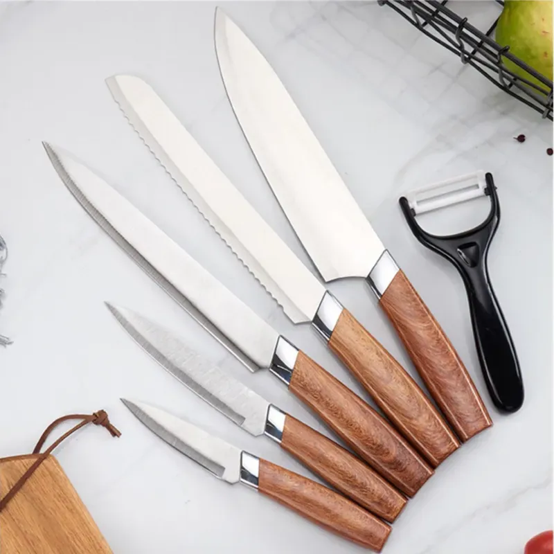 SET DE CUCHILLOS 6 PIEZAS MANGO PLÁSTICO