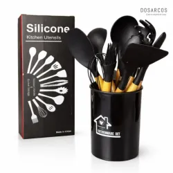 SET DE UTENSILIOS DE COCINA 12 PIEZAS NEGROS (VPT)
