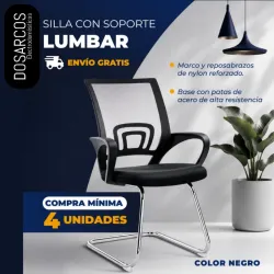 SILLA CON SOPORTE LUMBAR NEGRA (FAD)