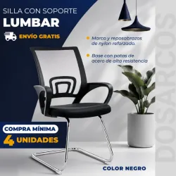 SILLA CON SOPORTE LUMBAR NEGRA (FAD)