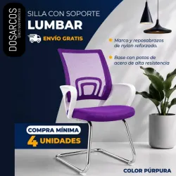 SILLA CON SOPORTE LUMBAR PÚRPURA (FAD)