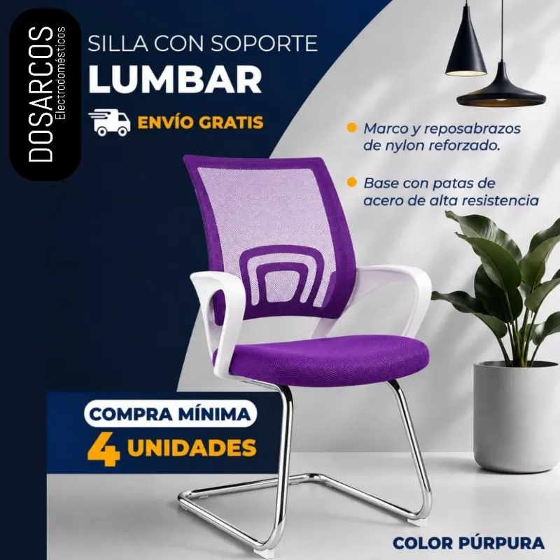 SILLA CON SOPORTE LUMBAR PÚRPURA (FAD)