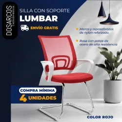 SILLA CON SOPORTE LUMBAR ROJA (FAD)