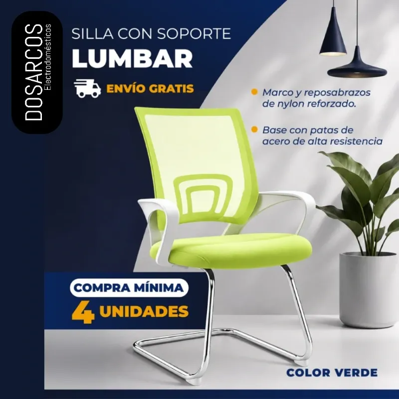 SILLA CON SOPORTE LUMBAR VERDE (FAD)