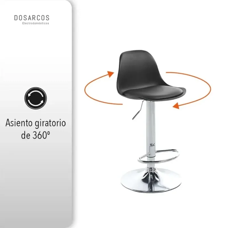 SILLA DE BAR AJUSTABLE NEGRA (VPT)