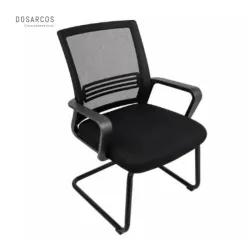 SILLA DE OFICINA CON BRAZOS NEGRA (VPT)