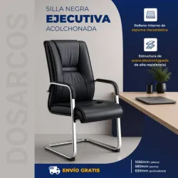 SILLA EJECUTIVA ACOLCHADA NEGRA (FAD)
