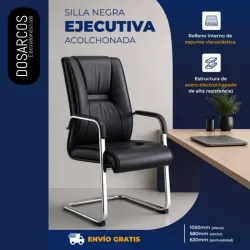 SILLA EJECUTIVA ACOLCHADA NEGRA (FAD)