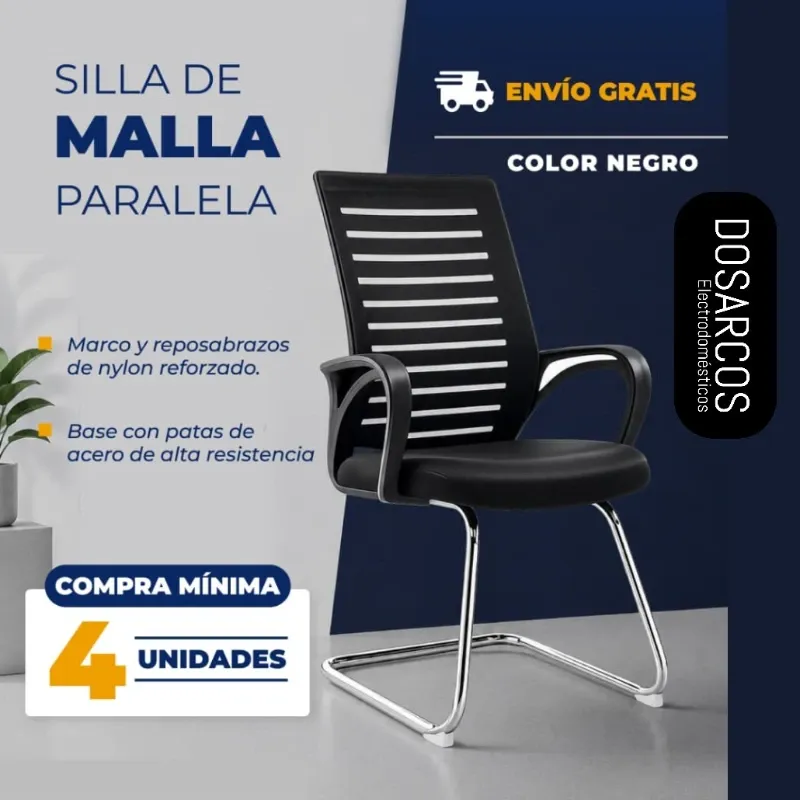 SILLA MALLA PARALELA NEGRA (FAD)