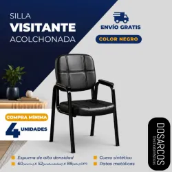 SILLA VISITANTE ACOLCHADA NEGRA (FAD)