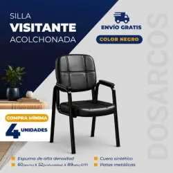 SILLA VISITANTE ACOLCHADA NEGRA (FAD)