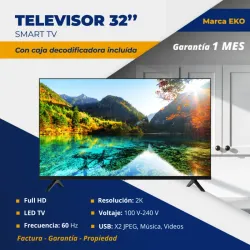 SMART TV EKO 32" HÍBRIDO (CAJITA INTERNA) (FAD)