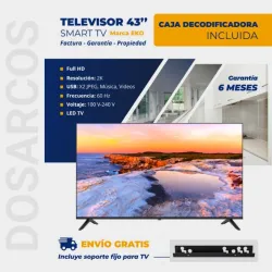 SMART TV EKO 43" HÍBRIDO (CAJITA INTERNA) + SOPORTE FIJO (FAD)
