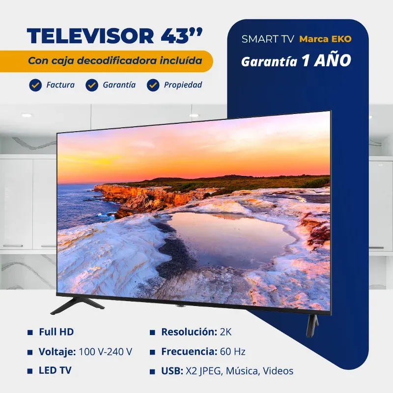SMART TV EKO 43" HÍBRIDO (CAJITA INTERNA) (FAD)