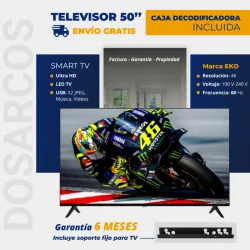 SMART TV EKO 50" HÍBRIDO (CAJITA INTERNA) + SOPORTE FIJO (FAD)