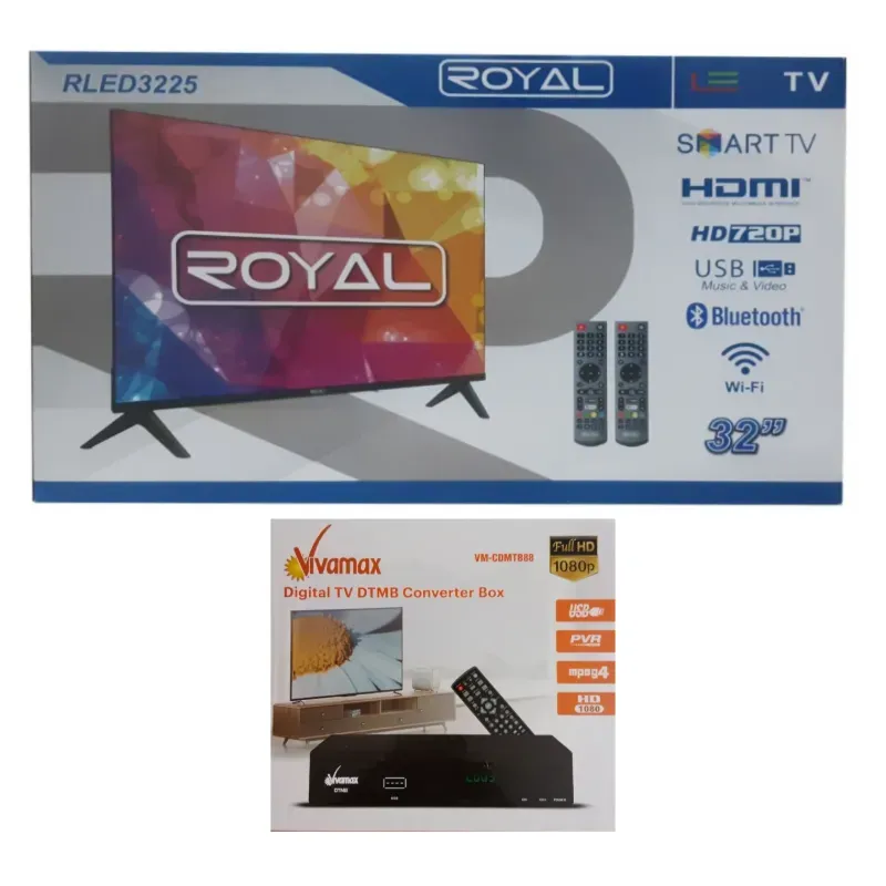SMART TV ROYAL 32" + CAJA DECODIFICADORA