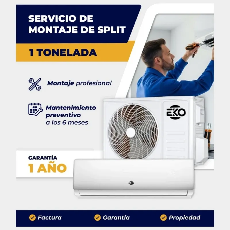 SPLIT 220V 1 TONELADA EKO + INSTALACIÓN (FAD)