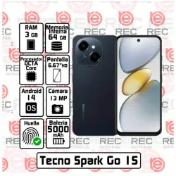 TELÉFONO TECNO SPARK GO 15 (REC)