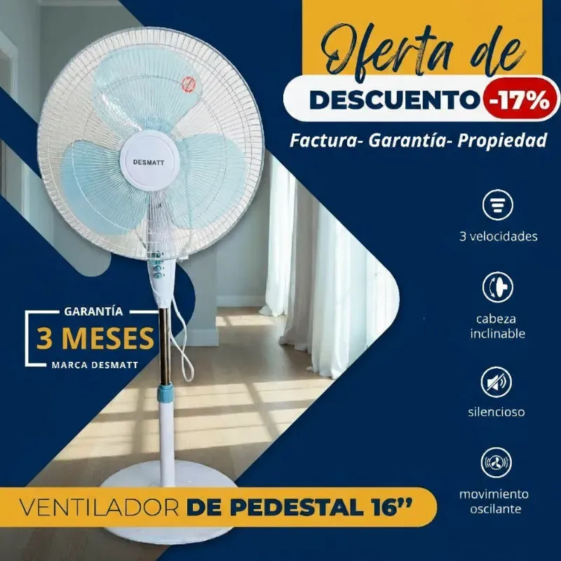 VENTILADOR DE PEDESTAL 16" DESMATT