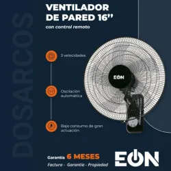 VENTILADOR DE PARED 16" EÓN NEGRO (FAD)