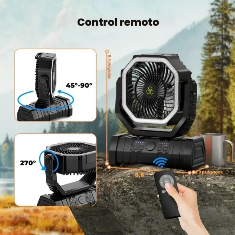 VENTILADOR RECARGABLE F6 / 20 MIL MAH - NEGRO (HAB)