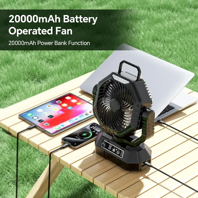 VENTILADOR RECARGABLE PORTÁTIL 20 MIL MAH