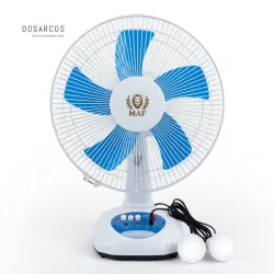 VENTILADOR RECARGABLE DE MESA 12" MAF + BOMBILLOS (LHZ)